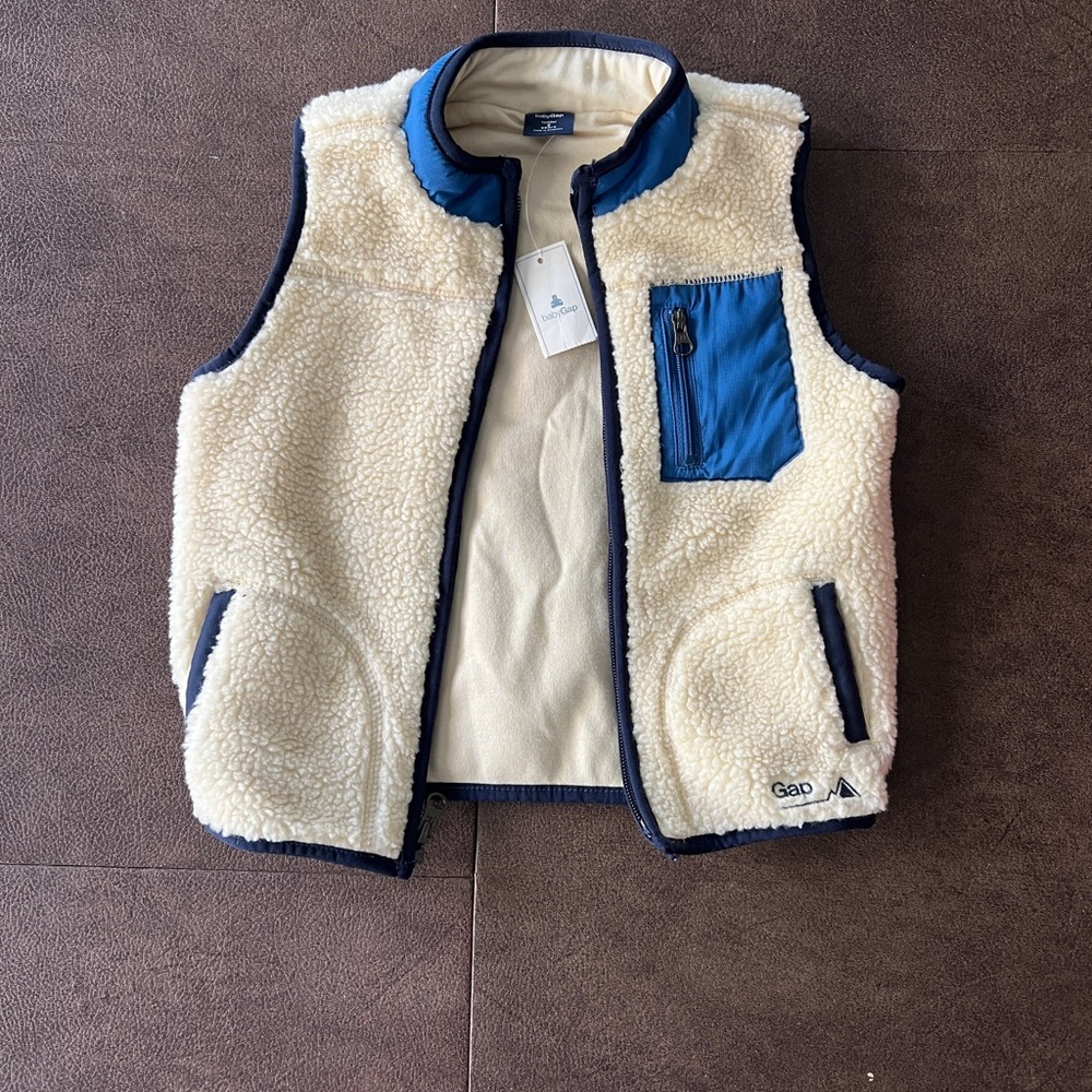 Baby GAP Cream and Blue Fleece Vest Accessories